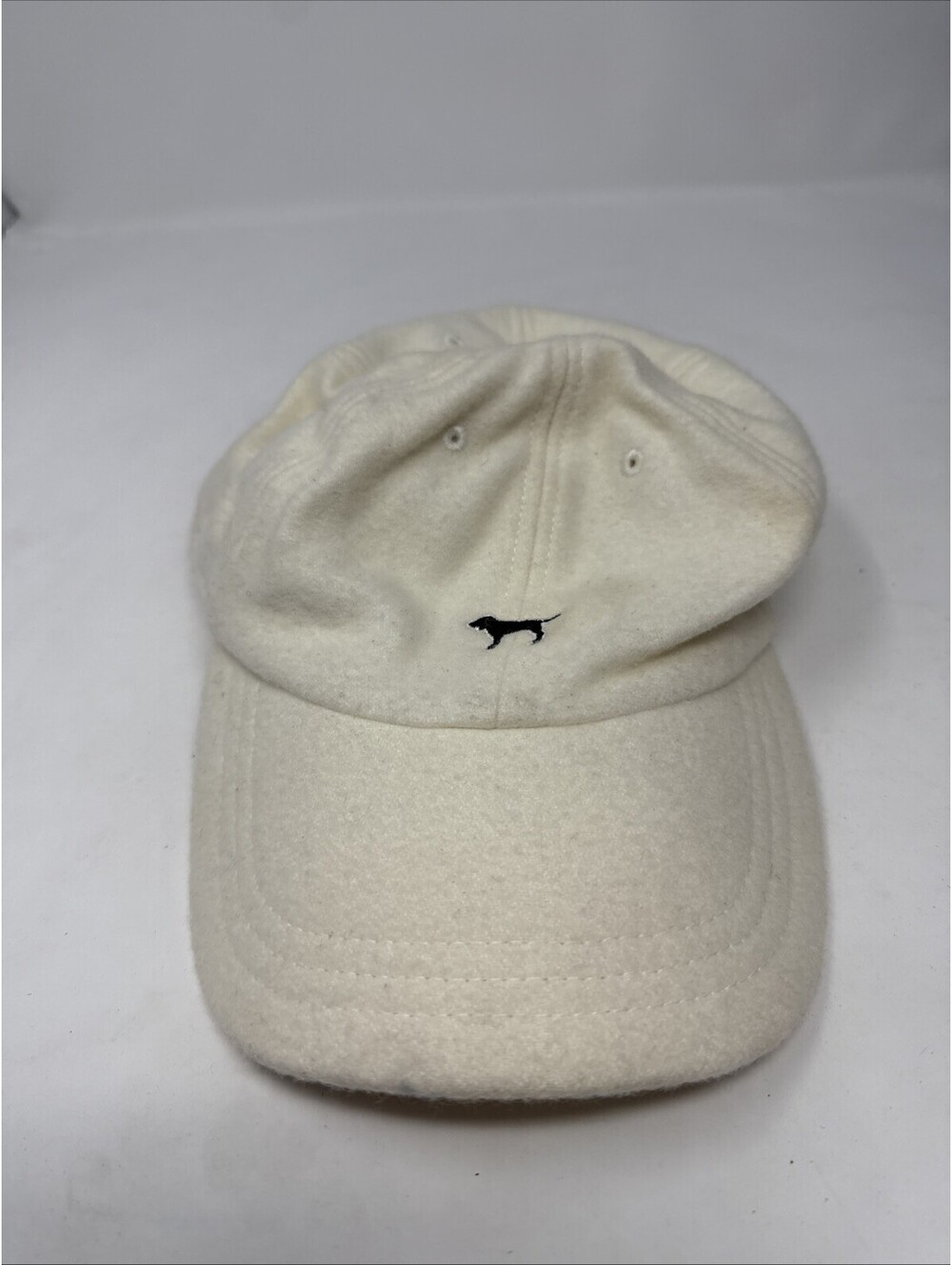 Victoria's Secret VS Pink Cap Hat Wool Bld Embroidered Low Profile Adjust Cream